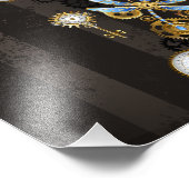 Impression Photo Dragonflies de Steampunk sur arrière - plan rayé b (Coin)