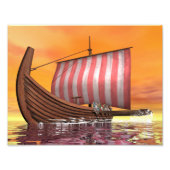 Impression Photo Drakkar ou navire viking - rendu 3D (Devant)