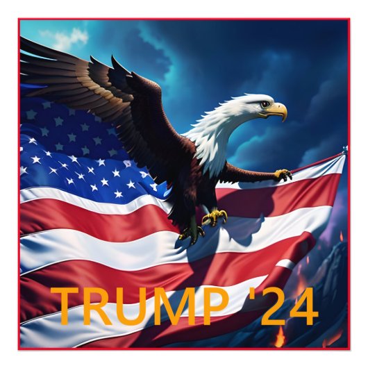 Impression Photo Drapeau américain Aigle TRUMP 2024 (Devant)