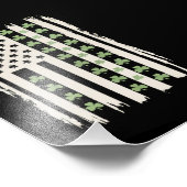 Impression Photo Drapeau américain avec Shamrocks pour St patrick (Coin)