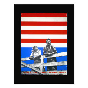 Impression Photo Drapeau Américain Non Identifié Photos Vintages US