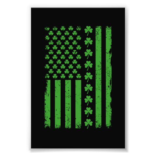 Impression Photo Drapeau américain Shamrocks St Patricks day (Devant)