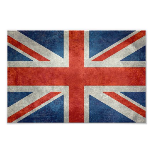 Impression Photo Drapeau britannique Union Jack style rétro impress (Devant)