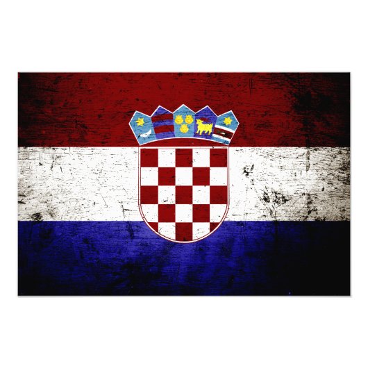 Impression Photo Drapeau de Croatie noire (Devant)