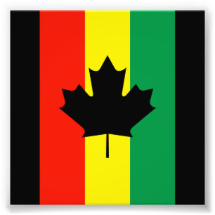 Impression Photo Drapeau de feuille d'érable de reggae de Rasta