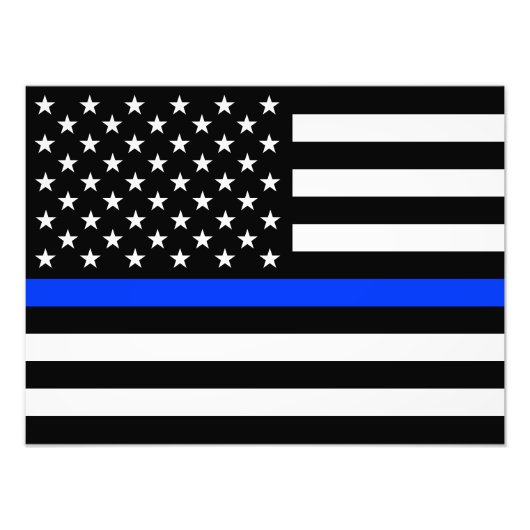 Impression Photo Drapeau de la police Thin Blue Line (Devant)