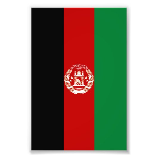 Impression Photo Drapeau de l'Afghanistan (Devant)