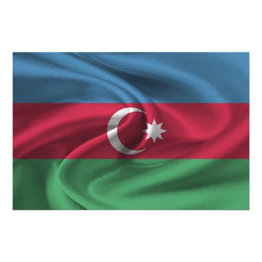 Impression Photo Drapeau de l'Azerbaïdjan (Devant)