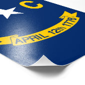 Impression Photo Drapeau de l'État de Caroline du Nord (Coin)