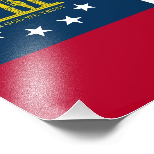 Impression Photo Drapeau de l'État de Géorgie (Coin)