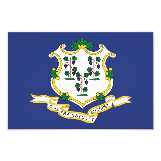 Impression Photo Drapeau de l'État du Connecticut (Devant)