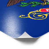 Impression Photo Drapeau de l'État du Dakota du Nord (Coin)