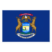 Impression Photo Drapeau de l'État du Michigan (Devant)