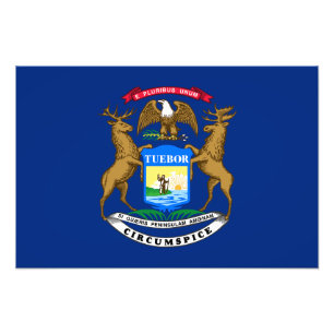 Impression Photo Drapeau de l'État du Michigan