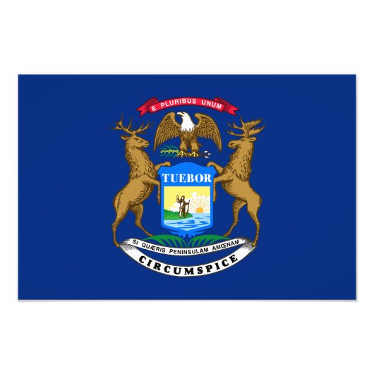 Impression Photo Drapeau de l'État du Michigan (Devant)