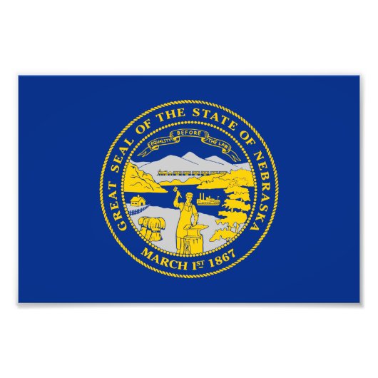 Impression Photo Drapeau de l'État du Nebraska (Devant)