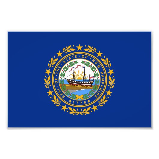 Impression Photo Drapeau de l'État du New Hampshire (Devant)