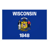 Impression Photo Drapeau de l'État du Wisconsin (Devant)