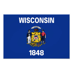 Impression Photo Drapeau de l'État du Wisconsin