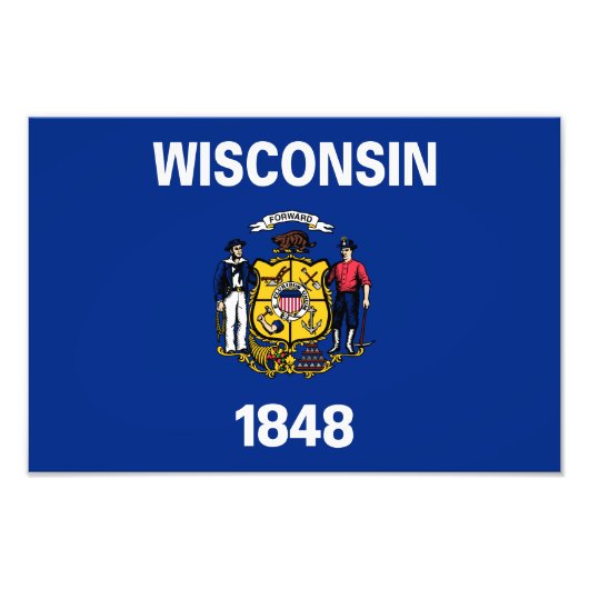 Impression Photo Drapeau de l'État du Wisconsin (Devant)