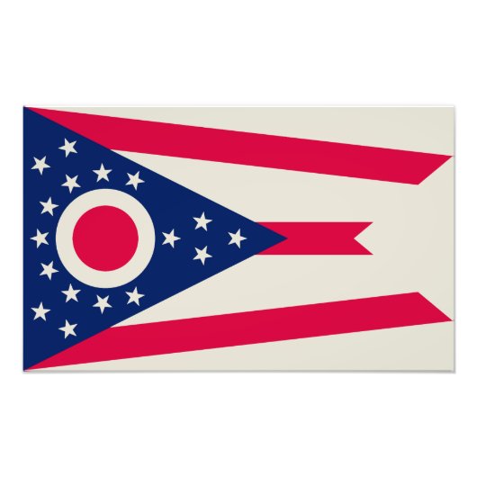 Impression Photo Drapeau de l'Ohio : la bannière Buckeye State (Devant)