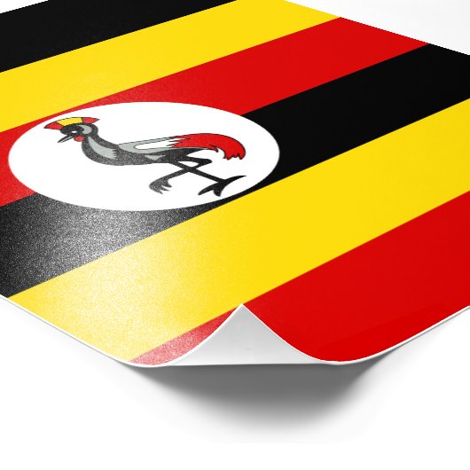 Impression Photo Drapeau de l'Ouganda (Coin)