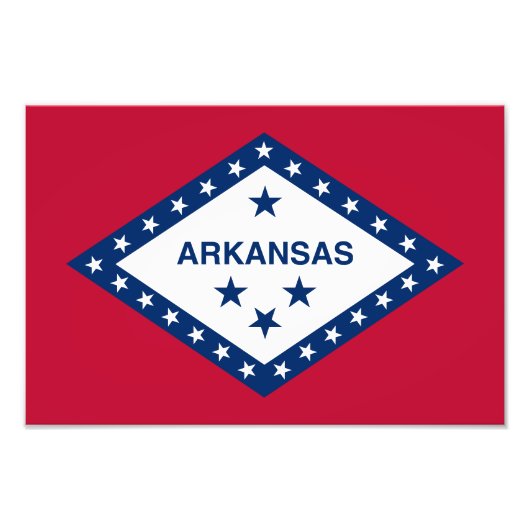 Impression Photo Drapeau d'État de l'Arkansas (Devant)