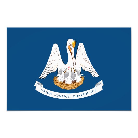 Impression Photo Drapeau d'État de Louisiane (Devant)