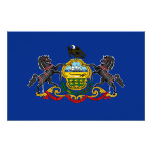 Impression Photo Drapeau d'État de Pennsylvanie États-Unis