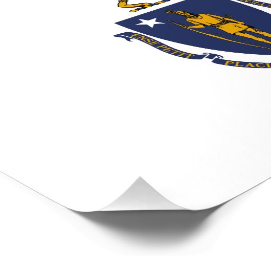 Impression Photo Drapeau d'État du Massachusetts (Coin)