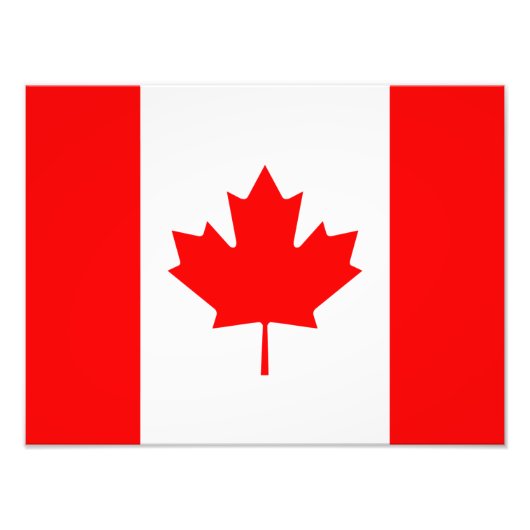 Impression Photo Drapeau du Canada Feuille d'érable rouge l'Unifoli (Devant)