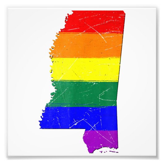 Impression Photo Drapeau Gay pride du Mississippi (Devant)