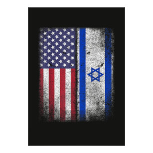 Impression Photo Drapeau Israélo-Américain Israël États-Unis Racine