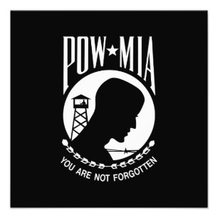 Impression Photo Drapeau POW MIA : Soldats disparus de la guerre du
