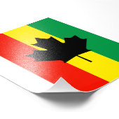 Impression Photo Drapeau Rasta Reggae feuille d'érable (Coin)
