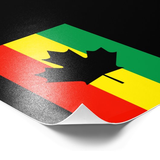 Impression Photo Drapeau Rasta Reggae feuille d'érable (Coin)