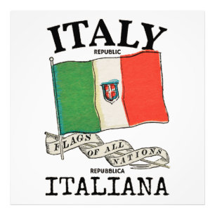 Impression Photo Drapeau vintage du pays Italie