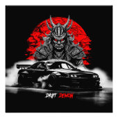 Impression Photo Drift Demon Samurai JDM Car Drifting Phonk (Devant)