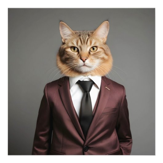 Impression Photo Drôle chat en costume (Devant)