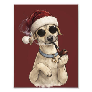 Impression Photo Drôle de chien cool Joyeux Nouvel An Design