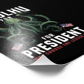 Impression Photo Drôle d'élection 2024 Cthulhu pour Président (Coin)