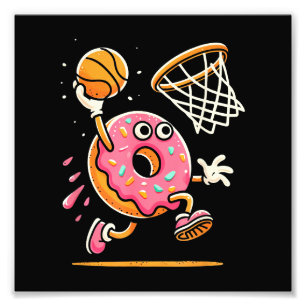 Impression Photo Drôle Donut Dunking Basketball Food Champ Sports D