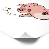 Impression Photo Drôle porc mangeant des bonbons | choisir la coule (Coin)