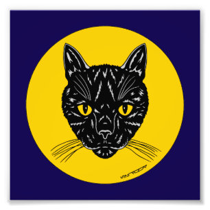 Impression photo du visage de chat noir