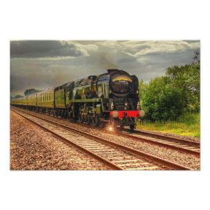 Impression photo d'un train à locomotive vintage d
