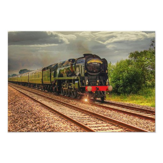 Impression photo d'un train à locomotive vintage d (Devant)