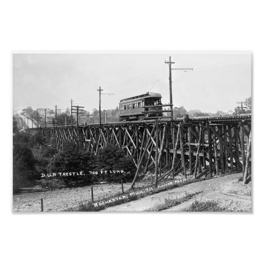 Impression Photo DUR train trestle, Rochester, MI Vintage (Devant)