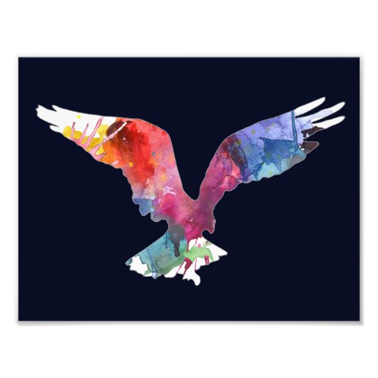 Impression Photo Eagle Spirit Animal Bird. Totem. Aquarelle (Devant)