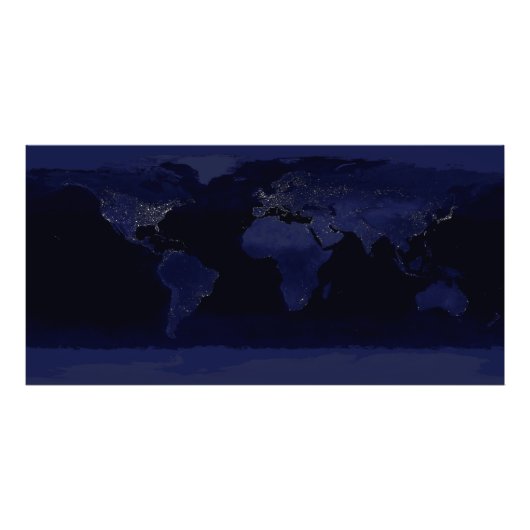 Impression Photo Earth at Night Panoramic city lights from Space (Devant)