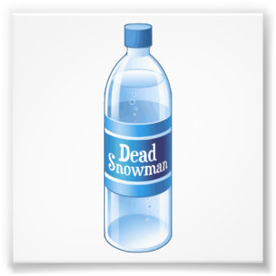 Impression Photo Eau en bouteille fondue par bonhomme de neige mort